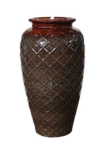 Kelkay F1214103l Ceramic Lattice Urn Fountain