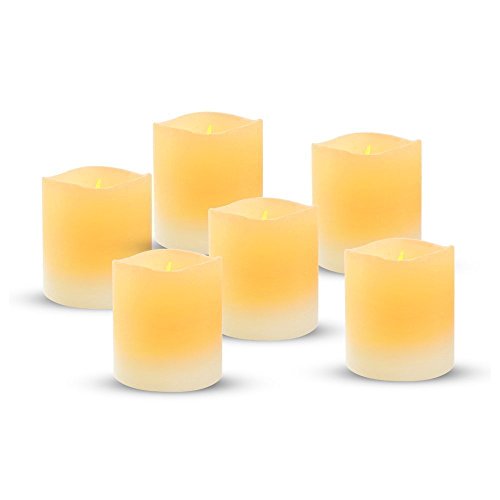 Valentines Day Gift IdeaOhuhu 6 Can-Be-Blown-Out Flameless Candles LED Tealight Candles for Indoor and Outdoor Party Holiday Events