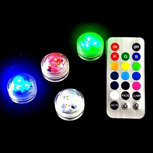 Set of 10 AceList Remote Control Submersible Waterproof Underwater Tea Light Sub Lights Battery Operated LED TeaLight Thanksgiving Halloween Wedding Decoration Party Electric Flameless Candle