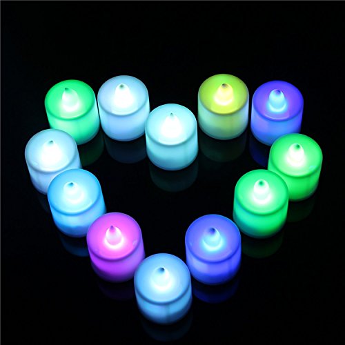 HJD LightÂ Electronic Candle Light Birthday Candle Light Led Candle Lamp Night Light Flameless LED Light Candles 24Pack 7-color changing light