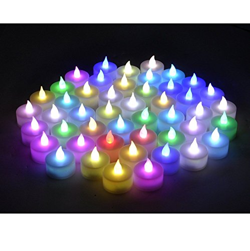 Instapark Lcl-c48 Battery-powered Flameless Color-changing Led Tealight Candles Four Dozen Pack