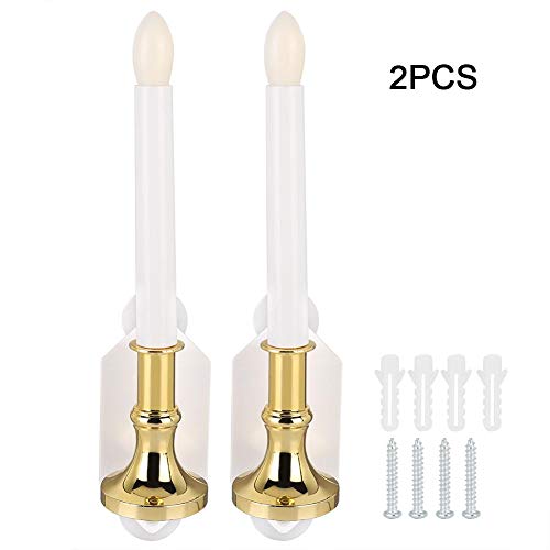 Fdit 2Pcs Solar Power Candle Lamp Path Lights Outdoor Flameless Candle Lamp Landscape Lights Home Decoration