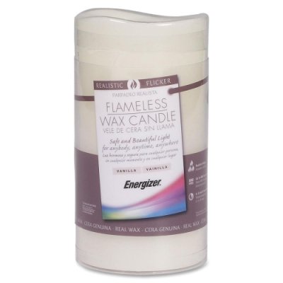 4 Energizer Led Flameless Wax Candle Timer Safe Flicker Pillar Vanilla Scented
