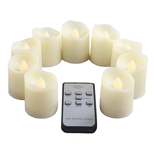 Battery Operated 200 Hours Led Timer Tealight Candles With Remote Control Amber Yellow Flame Votive Prayer Flickering