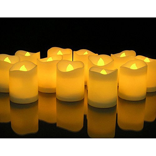 Novelty Place Longest Lasting Battery Operated Flickering Flameless LED Votive Candles Pack of 12