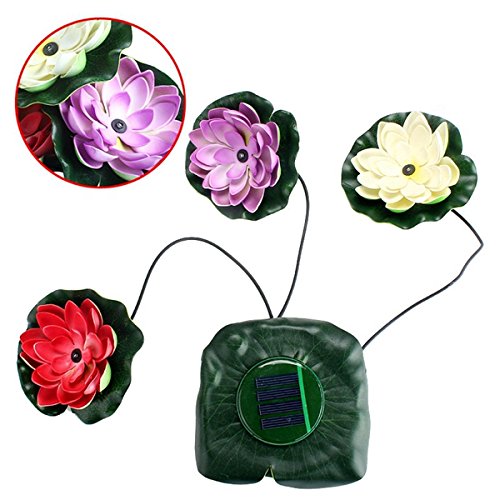 03W Solar Lotus Flower LED Floating Light for Pond Pool Garden Fountain Decoration