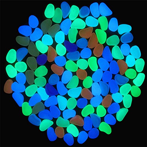 100pcsbag Luminous Cobblestones Pebbles Stones Glow in the Dark for Aquarium Fish Tank Garden Water Fountain Decorations