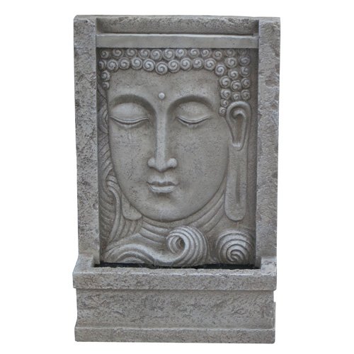 Modern Home Courtyard Buddha Head Wall Mountfloor Waterfall Fountain