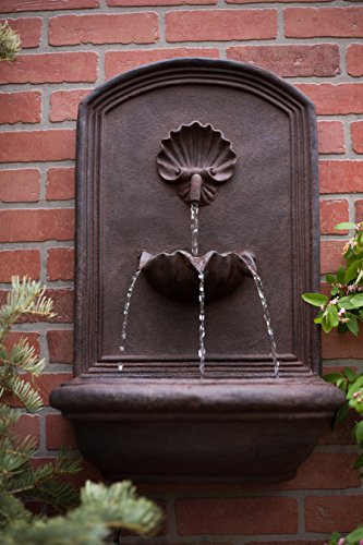 The Napoli - Outdoor Wall Fountain - Weathered Bronze - Water Feature For Garden Patio And Landscape Enhancement