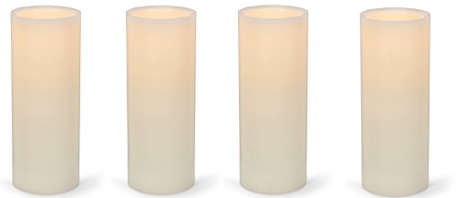 Dlight Online 8 LED Wax Pillar Candle Set of 12 Ivory