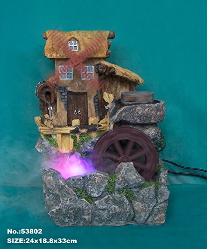Water Fountain with Light and House