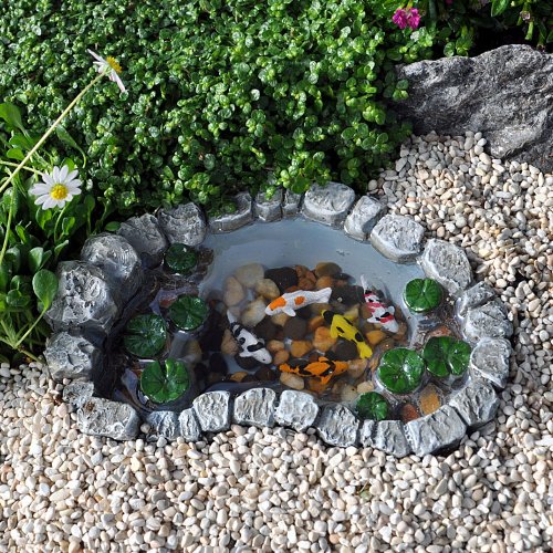 Miniature Fairy Garden Mini Koi Lily Pad Pond