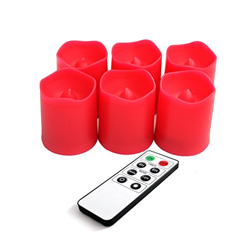 EcoGecko Remote Controlled Round Melted Edge Flameless LED Votive Candles Set of 6