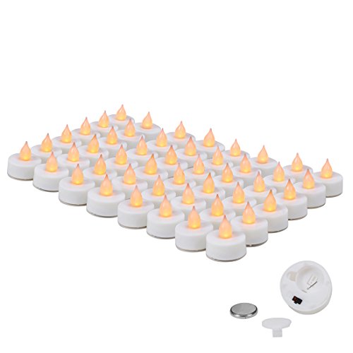 EverBrite Battery Operated Flickering Flameless LED Tea Light Candles 48-pack