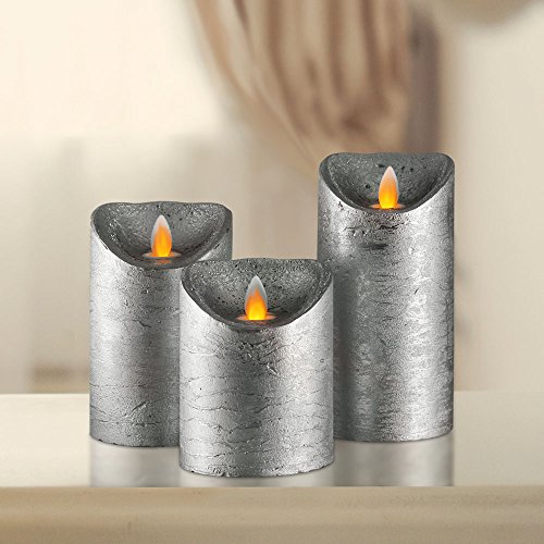 Flameless Led Candles With Realistic Flickering Wick By Red Tulip Decor Set Of 3 With 6 Hour Timer Unscented