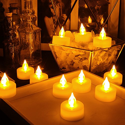 Candle Choice Set of 24 Flameless Candles Flameless Tealights LED Tealights Battery operated Tealights Long Battery Life 120 Hours Battery Included