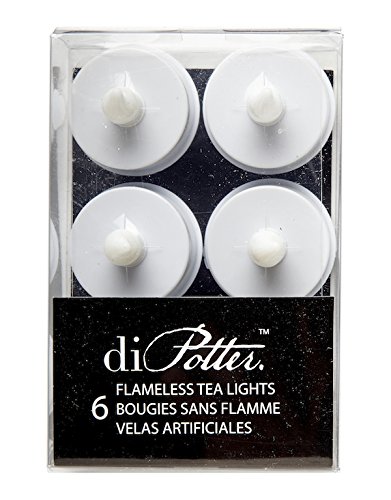 di Potter AC106 Flameless Battery Operated Tealight Candles Amber Pack of 6