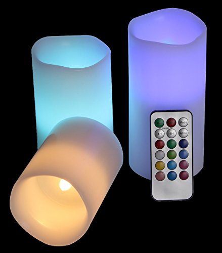 Easygoing Radiant Flameless LED Candles Remote Controlled Color-Changing Scented - Long Battery Life