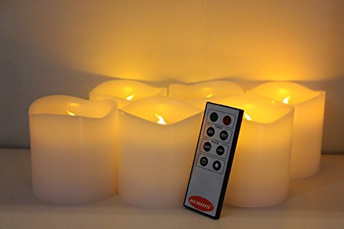 Kcriustm Flameless Candles Wax Battery Operated Remote Control Candle Real Waxamp Led Candle Light 3-inch Set