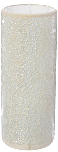 Simplux Moving Wick Led Candle home Impressions Flameless Wax Candle Lantern with Timer wedding Decor mosaic Candlebattery-operated3x8 Inches white
