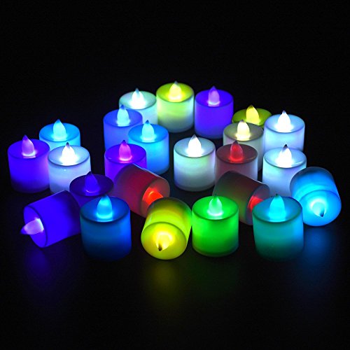 Led Tea Light Candles Flameless Led Candles Battery-powered Flickering 7 Color Changing Wind-proof Romantic