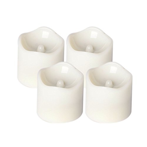 Home impressions Flickering Flameless LED Tealight Battery Powered Votive Candles Timer and Wedding Lights Ivory