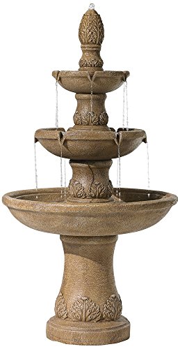 Domanico Three Tier Tan Indoor - Outdoor Floor Fountain