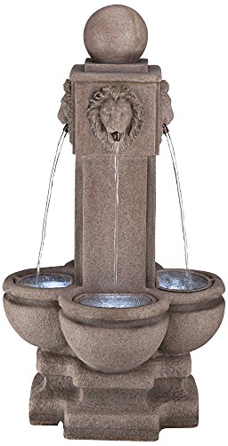 Four Sided Lion Indooroutdoor Sandstone Floor Fountain