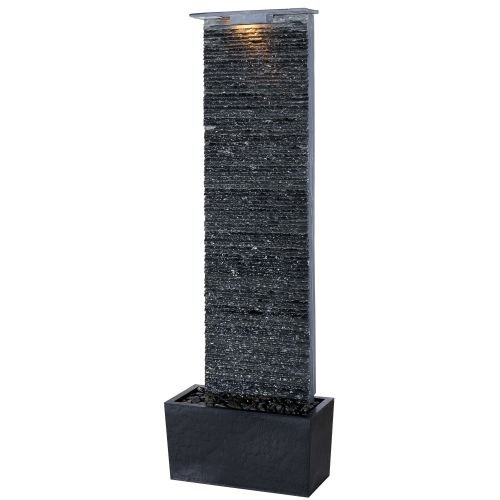 Kenroy Home 50252GYSL Bedrock Falls Outdoor Floor Fountain in Grey Slate