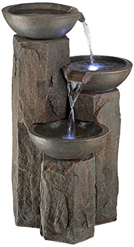 Mazza Faux Stone Three-tier Outdoor Floor Fountain