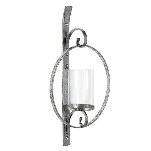 Kate and Laurel Doria Metal Wall Candle Holder Sconce Silver
