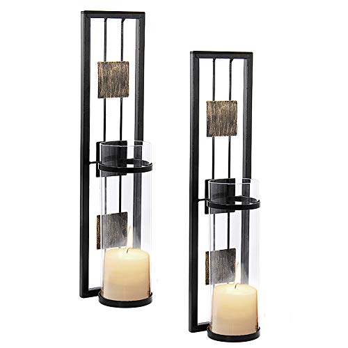 Shelving Solution Wall Sconce Candle Holder Metal Wall Decorations for Living Room Bathroom Dining Room Set of 2