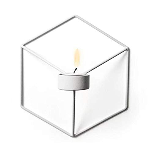 Bobioy 1Piece 3D Geometric Candleholder Wall-Mounted Metal Candleholder Wall Ornaments