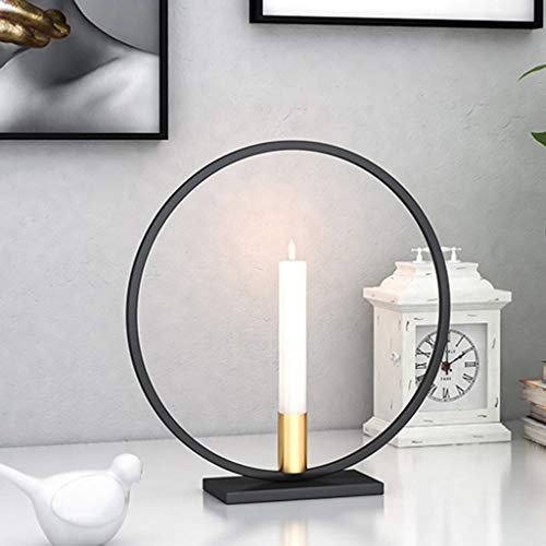 Hukai Nordic Style 3D Circle Geometric Metal Wall Candle Holder Tea Light Candlestick Sconce Crafts Wedding Home Decor