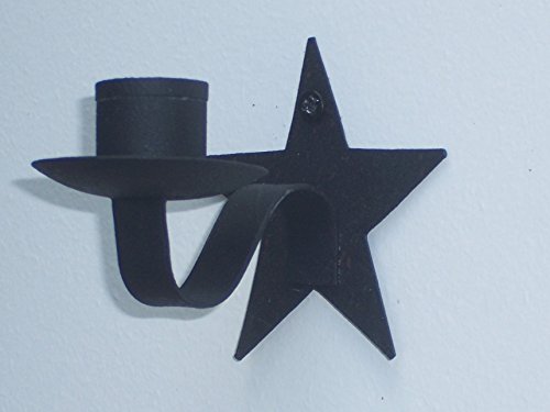 Star Wall Sconce Black Candle Holder 35 Inches Long