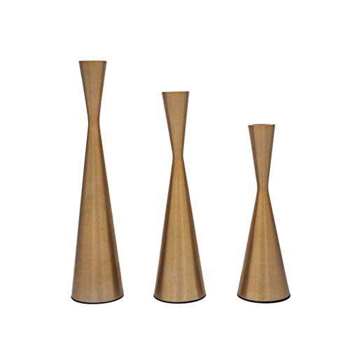 Doober Modern Simple Brass Finished Tall Candle Holders Set Decorative Candlesticks for Table Home Bedroom Size 1029 75 Inches