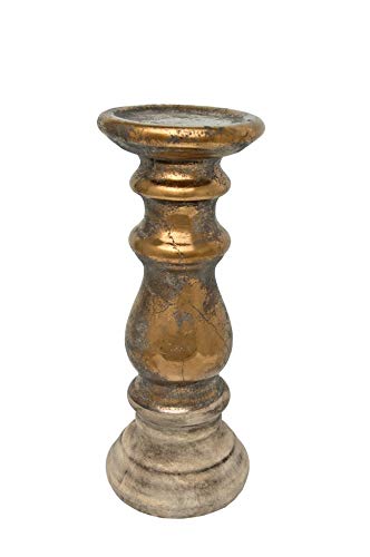 theHOMEmind Stone Natural Gray Bronze Tall Candle Holders  Pillar Candle Holders  Decorative Centerpiece for Dining Room Table  Home Decor Candles for Mantle  Wedding Gifts Medium