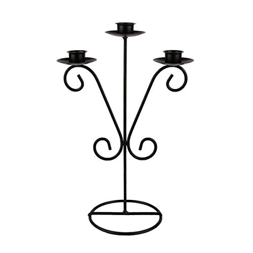 Candle Holder Dedoot 3-Candle Metal Candelabra Candle Holder Tall Taper Candle Holders Black Candlestick Holders Fit 38 Tapered Candles Iron Candle Stand 12 Height for Table Centrepiece