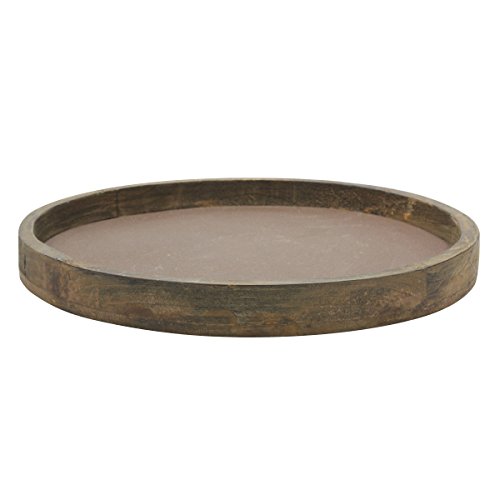 Stonebriar Rustic Natural Wood and Metal Candle Holder Tray Home Decor Accessories for the Coffee Table and Dining Table Large