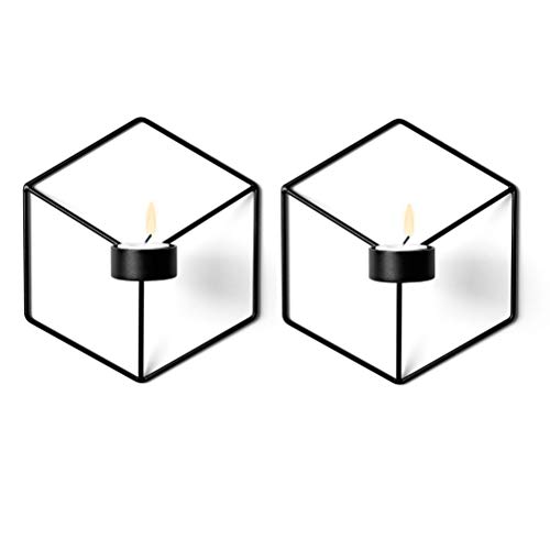 Sziqiqi 3D Geometric Candleholder Wall-Mounted Metal Candleholder Wall Ornaments3