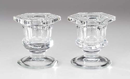Darice Clear Glass Taper Candle Holders 225 inches Tall 2 Pack Votive 0
