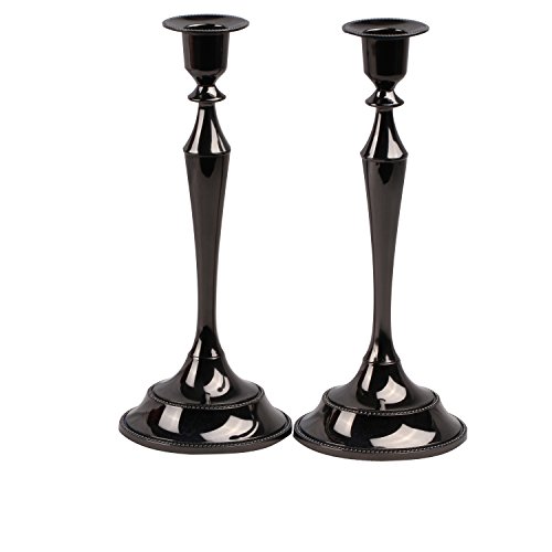 Viscacha Metal Taper Candle HolderSet of 2Black