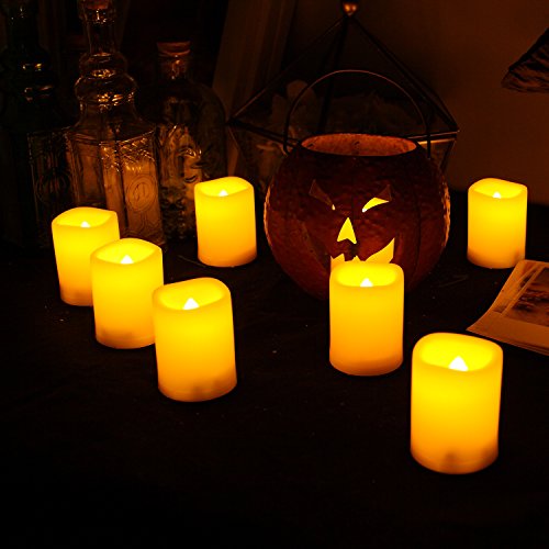 12 PCS Premium Flameless Candles LED Flameless Votives Battery Powered Battery-operated Votives Long Battery Life 120 Hours Battery Life Batteries Included