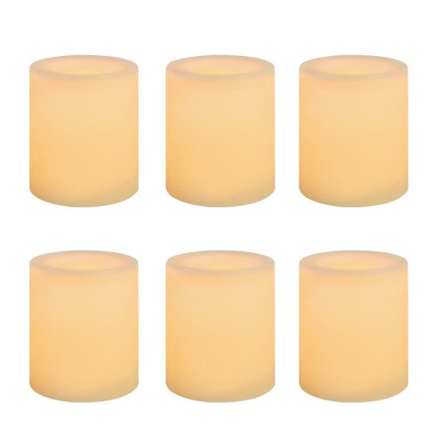 Inglow CG10286CR6 Battery-Operated 1-34-Inch Flameless Wax-Covered LED Votive Candle 6-Pack Cream