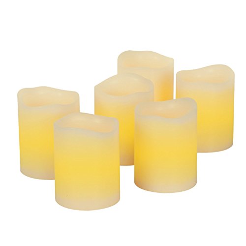 Kohree Real Wax Flameless Candles with Built-in Daily-Cycle Timer Outdoor Battery Operated Led Candles Light - 6 Set Votive Candles Warm White