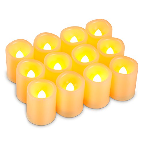 Kohree Timer Votive Flameless Candles Unscented Battery Operated Candles 6-hours-cycle Timer Set Of 12 Led