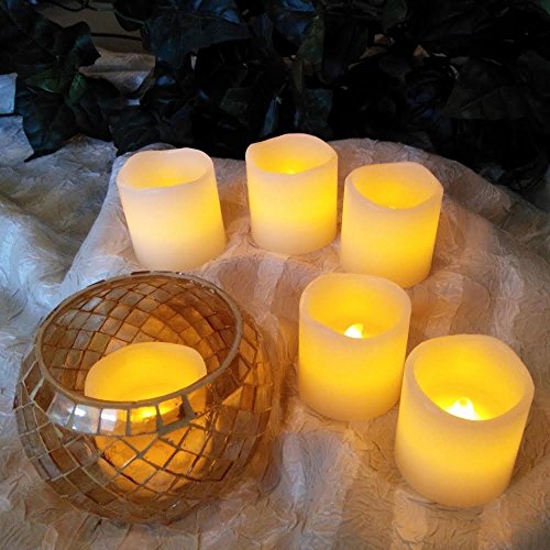 Real Wax Flameless Candle Megadream&reg Flickering Divine Led Decoration Unscented And Ivory Votive Style Battery