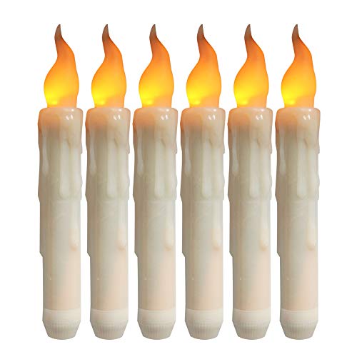 Flameless Led Taper Candles with Remote Control Window Candlestick Battery Operated Electronic Fake Decorative Candles Pack of 6