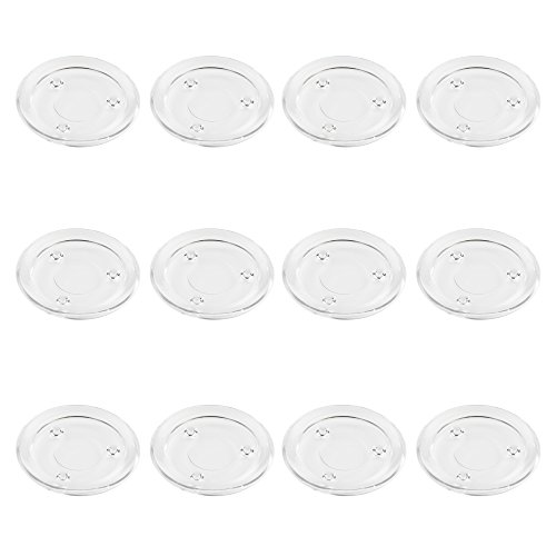 Juvale Pillar Candle Holder Plates - 12-Pack 4-inch Basic Round Glass Pillar Candle Holders Wedding Spa Home Party Decoration Clear 4 inches in Diameter