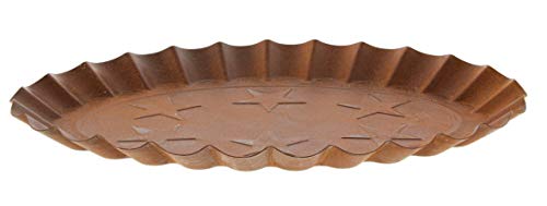 The Bridge Collection Rustic Scallop Edged Metal Candle Plate 9